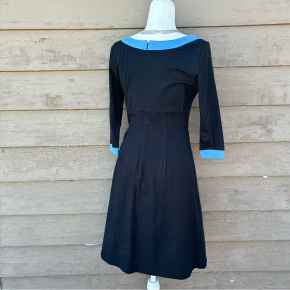 NWT! eShakti Contrast Trim Cotton Knit Empire Dress! - Picture 6 of 6